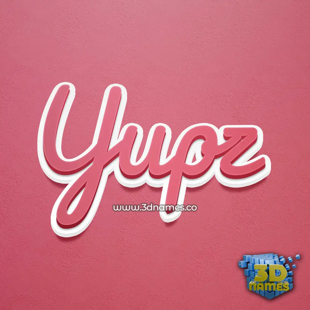 yupz in Red Scribble style - 3D name wallpaper