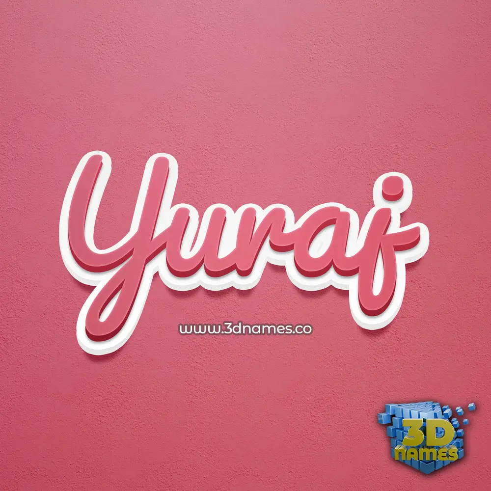 yuraj in Red Scribble style - 3D name wallpaper