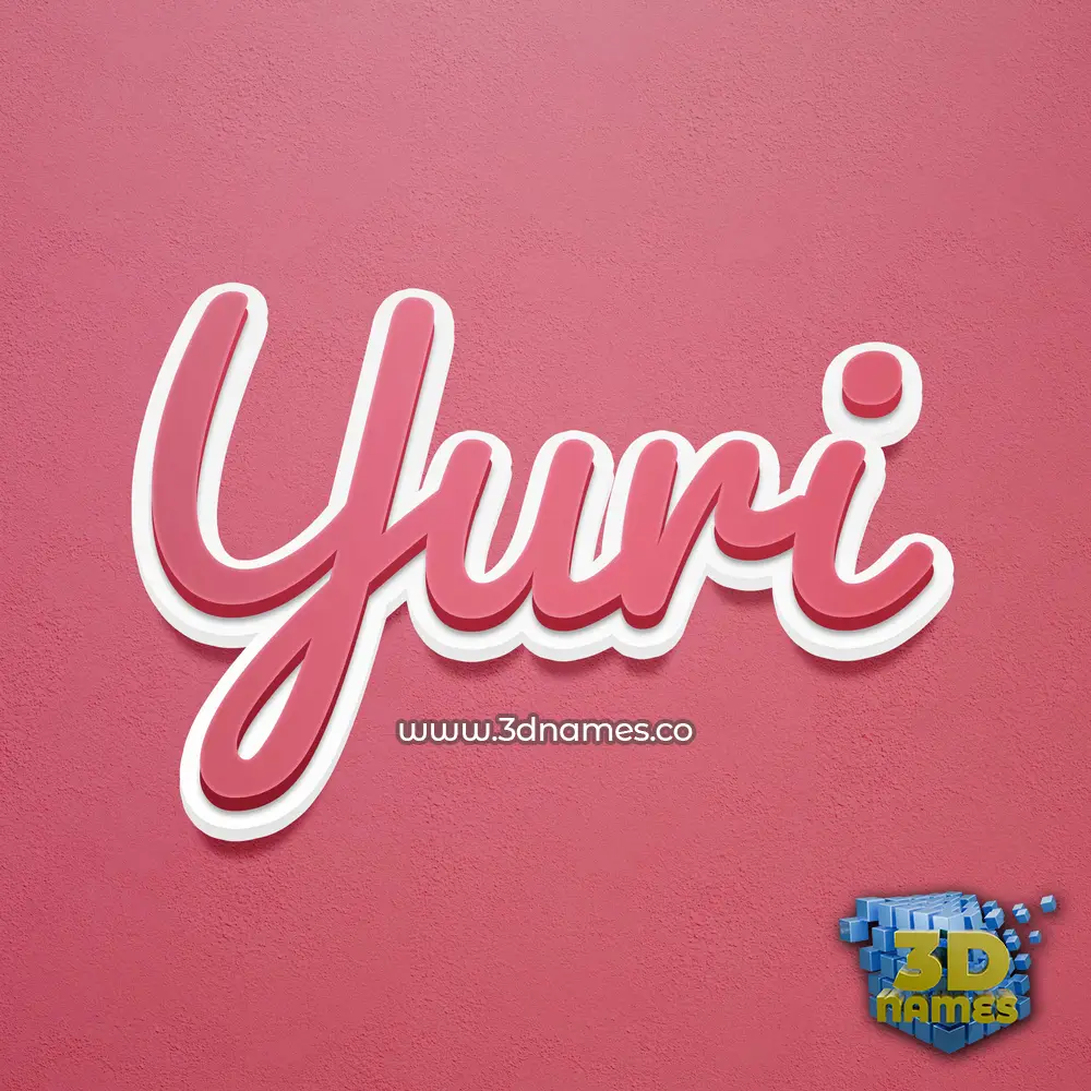 yuri in Red Scribble style - 3D name wallpaper