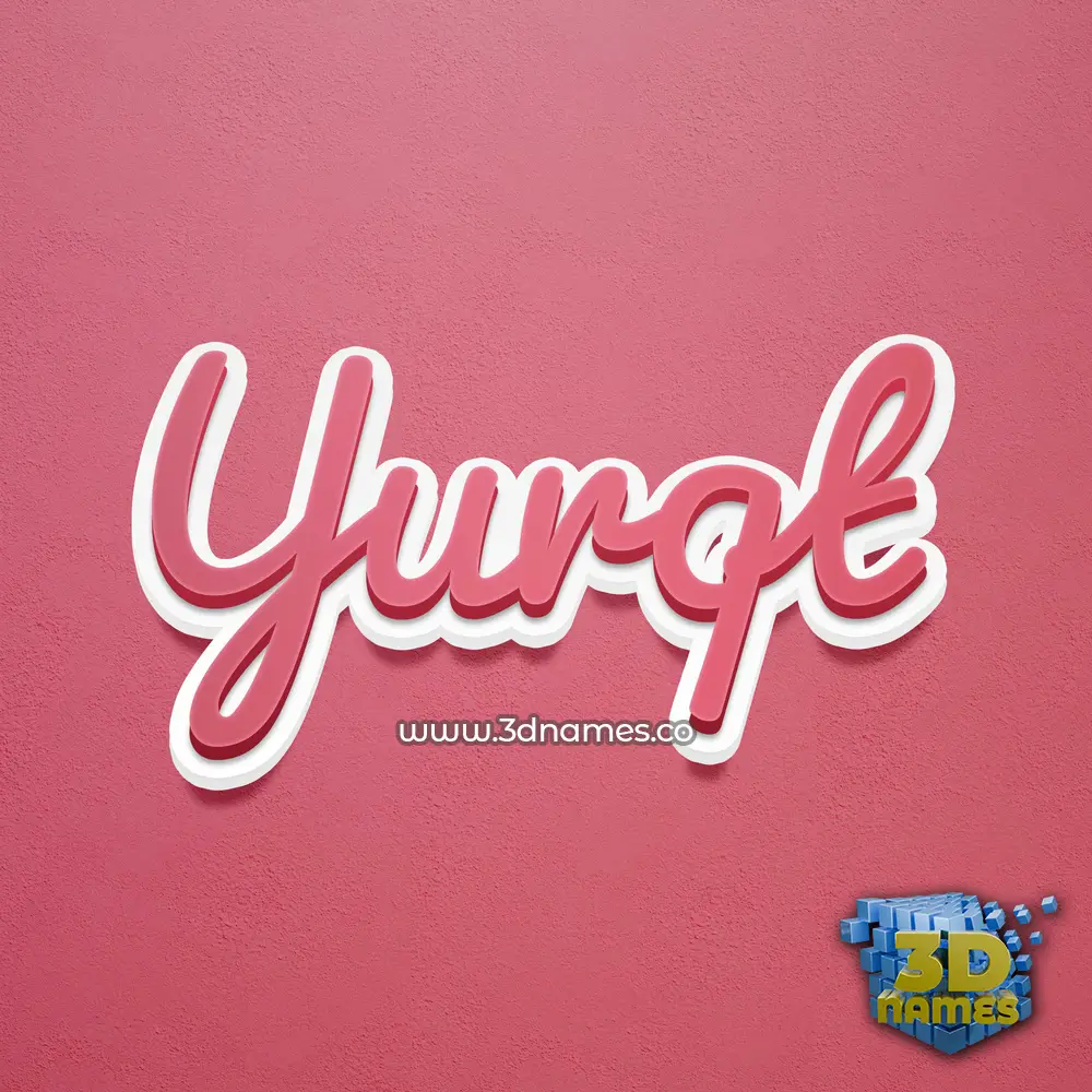 yurqt in Red Scribble style - 3D name wallpaper