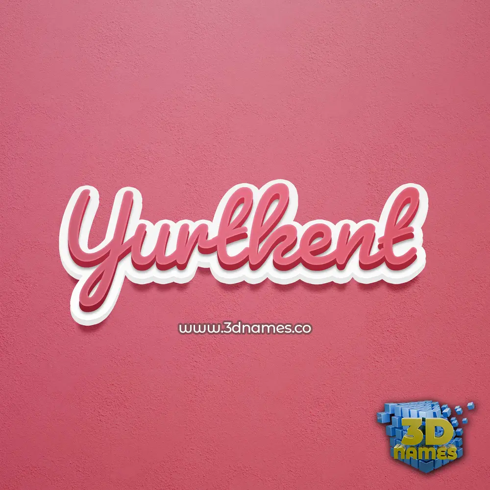 yurtkent in Red Scribble style - 3D name wallpaper