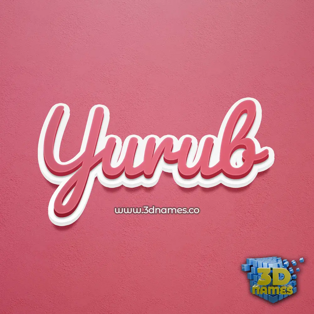 yurub in Red Scribble style - 3D name wallpaper