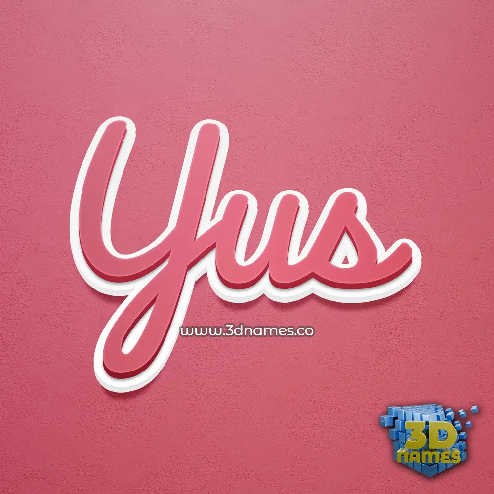 yus in Red Scribble style - 3D name wallpaper