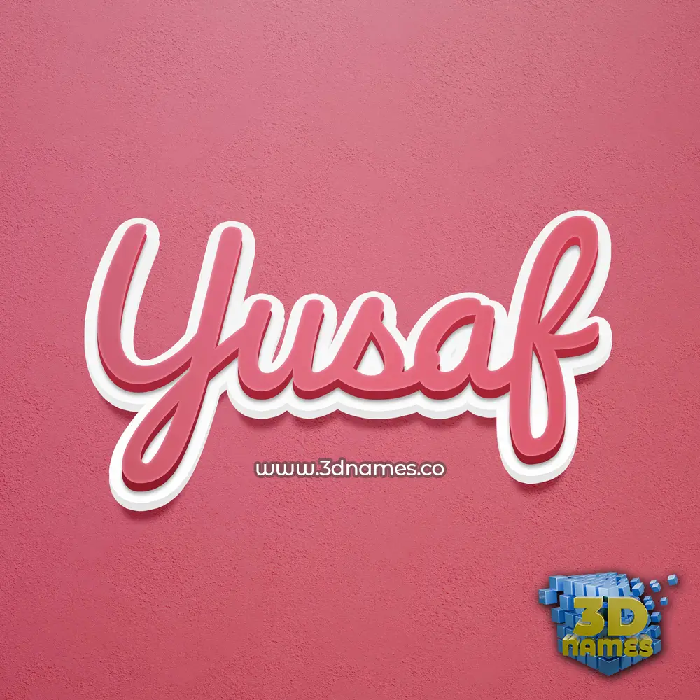 yusaf in Red Scribble style - 3D name wallpaper