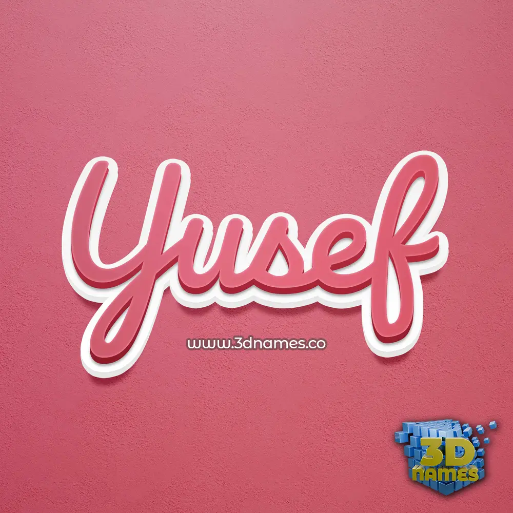 yusef in Red Scribble style - 3D name wallpaper