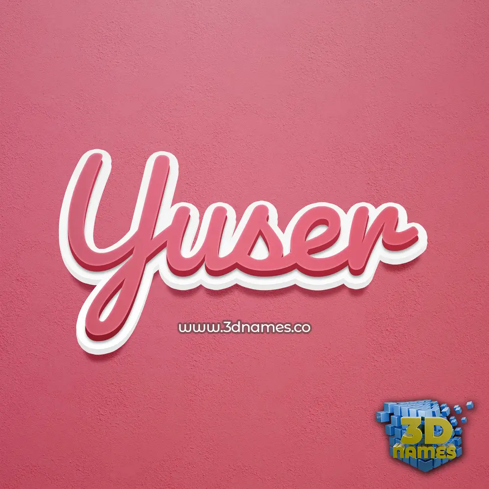 yuser in Red Scribble style - 3D name wallpaper