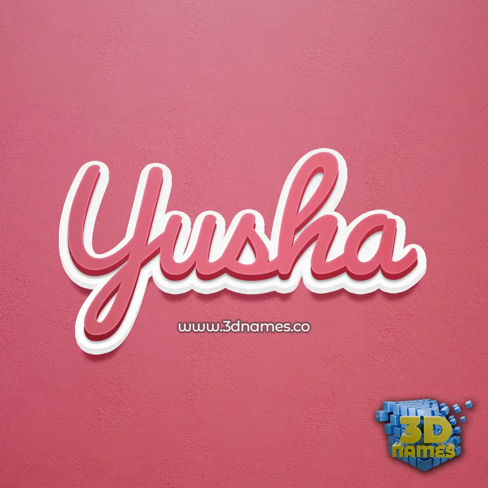 yusha in Red Scribble style - 3D name wallpaper