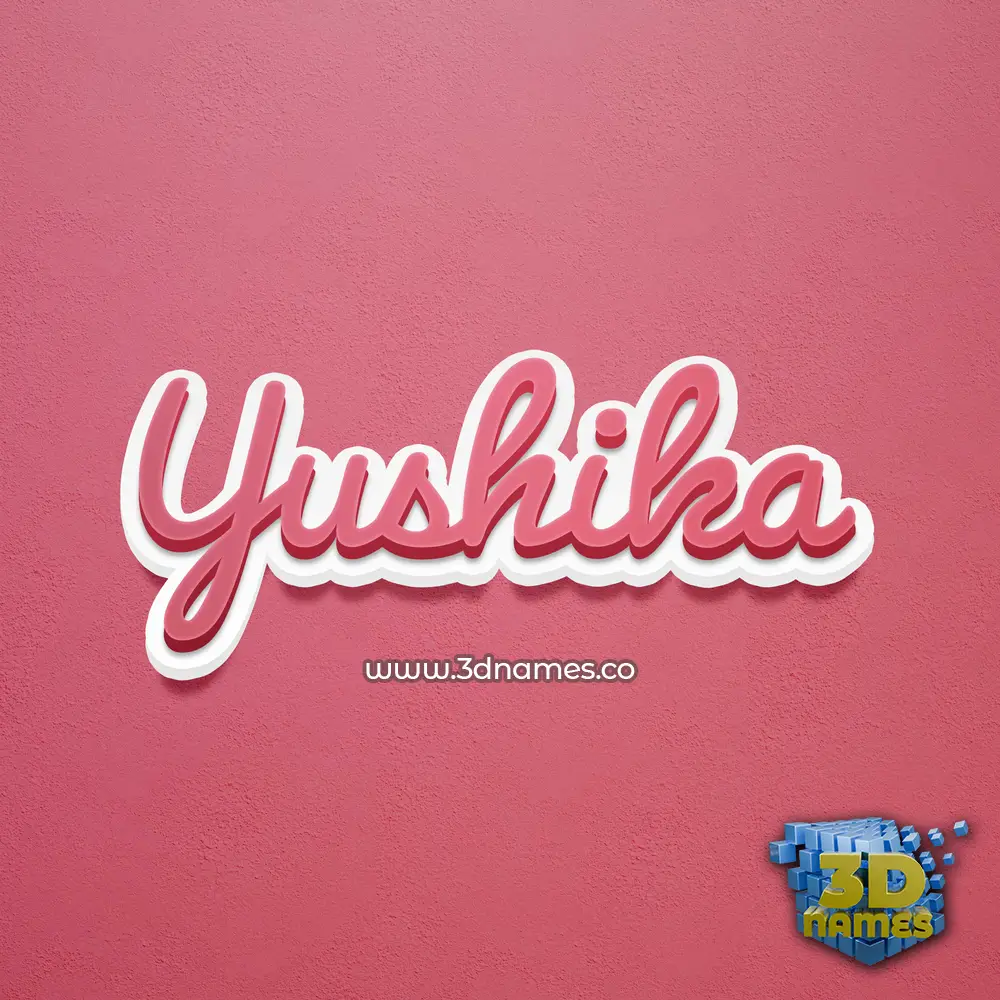 yushika in Red Scribble style - 3D name wallpaper