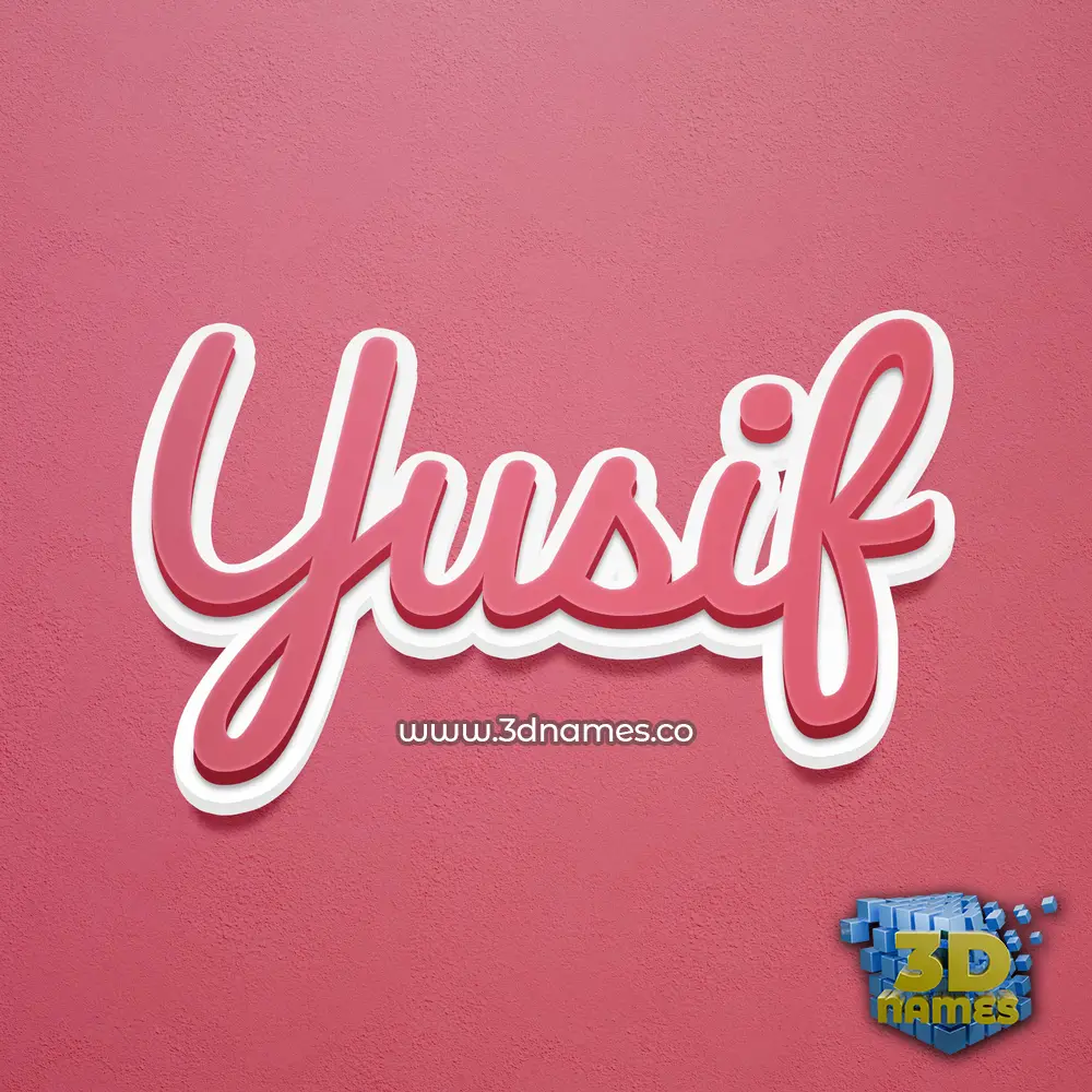 yusif in Red Scribble style - 3D name wallpaper