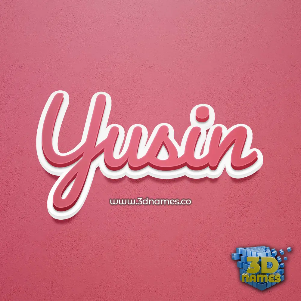 yusin in Red Scribble style - 3D name wallpaper
