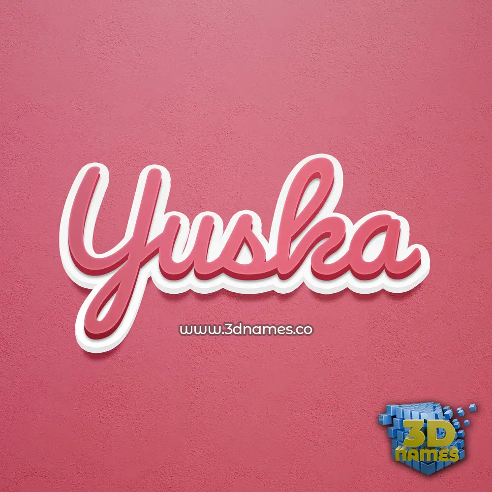 yuska in Red Scribble style - 3D name wallpaper