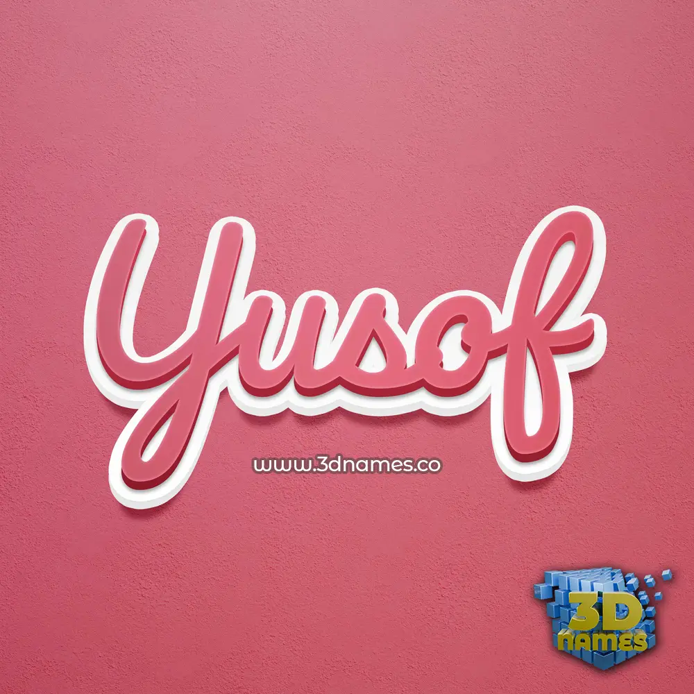 yusof in Red Scribble style - 3D name wallpaper