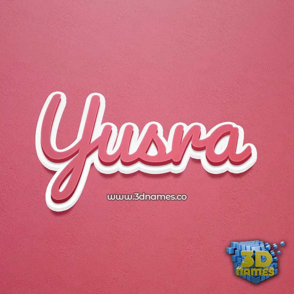 yusra in Red Scribble style - 3D name wallpaper