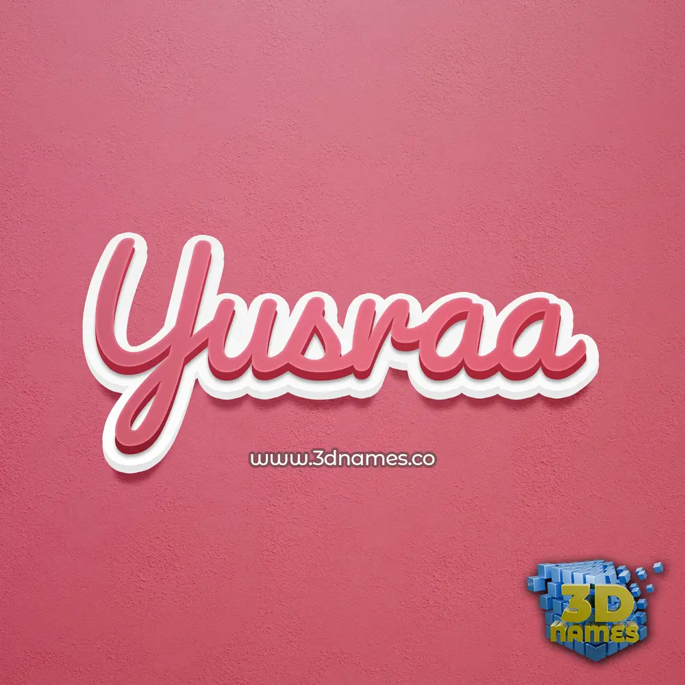 yusraa in Red Scribble style - 3D name wallpaper