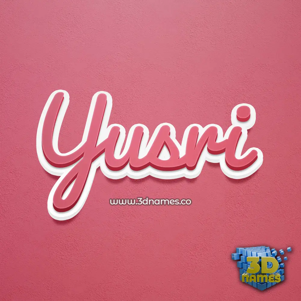 yusri in Red Scribble style - 3D name wallpaper