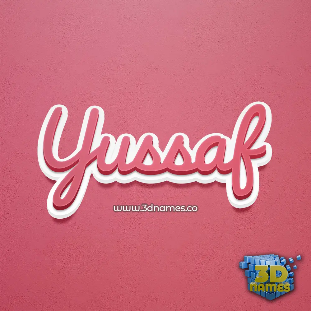 yussaf in Red Scribble style - 3D name wallpaper