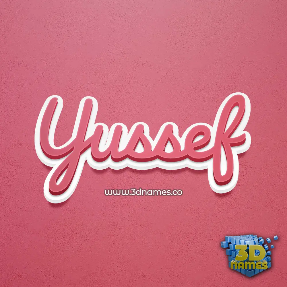 yussef in Red Scribble style - 3D name wallpaper