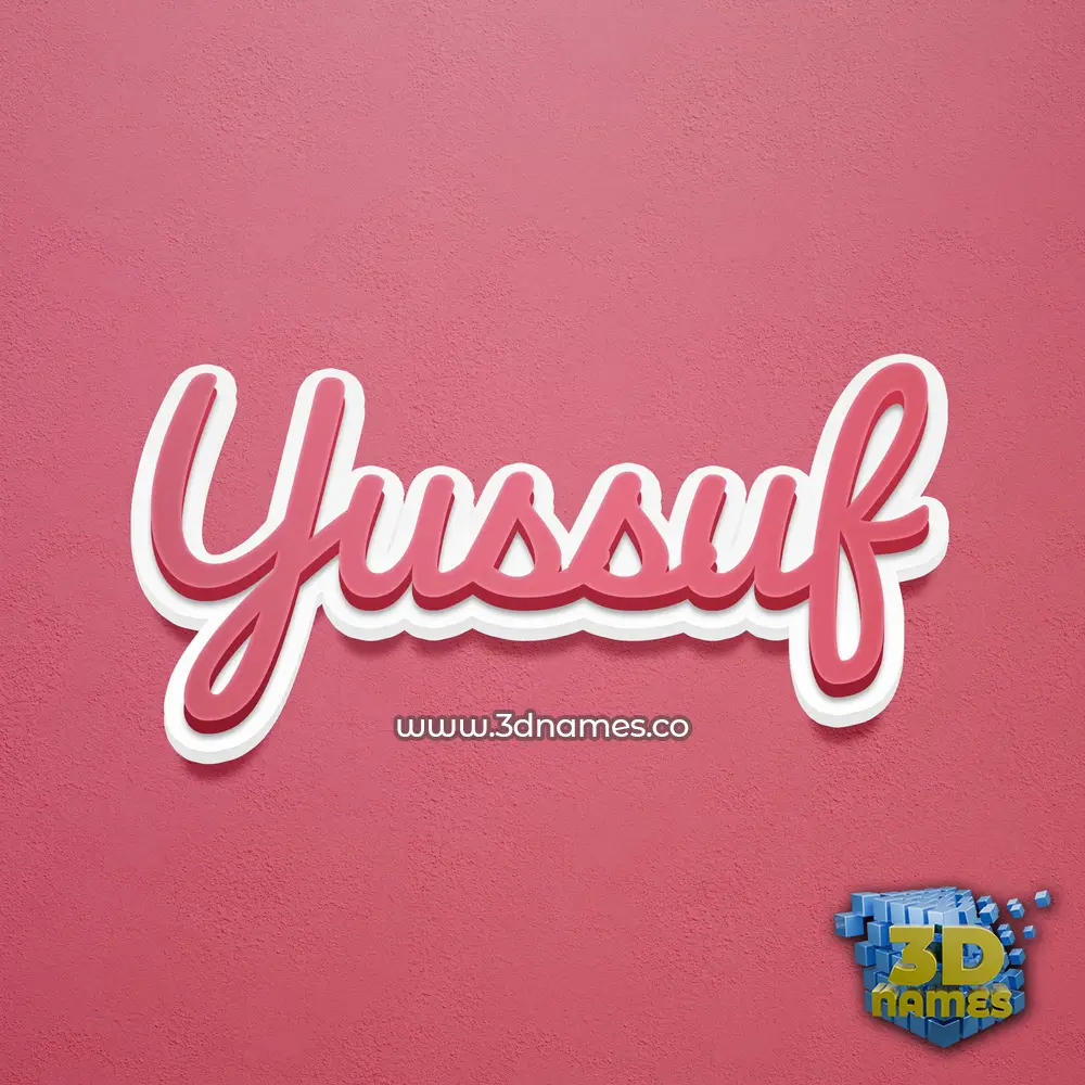 yussuf in Red Scribble style - 3D name wallpaper