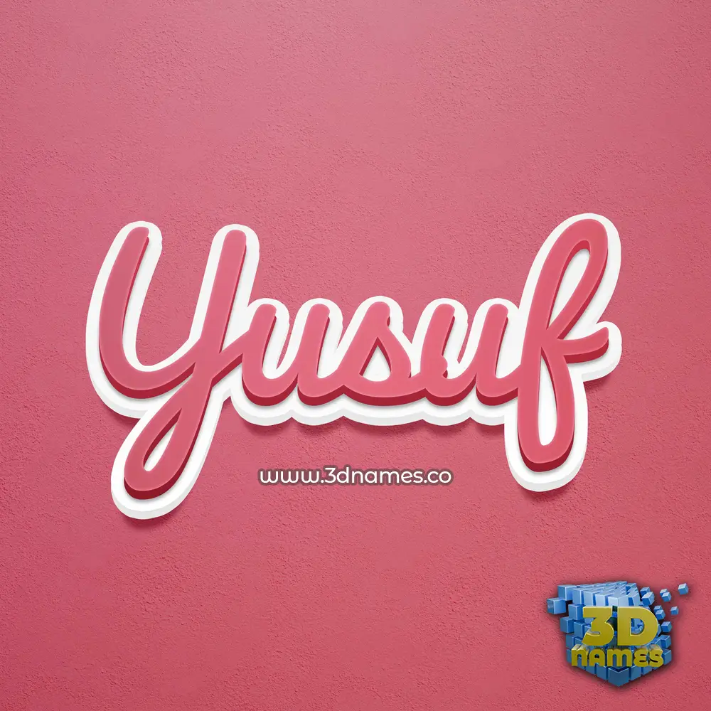 yusuf in Red Scribble style - 3D name wallpaper