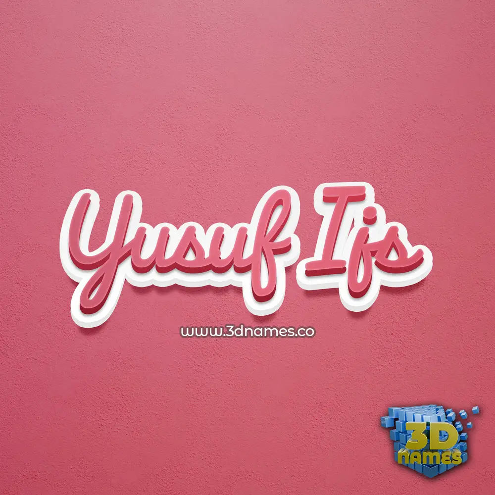 yusuf ijs in Red Scribble style - 3D name wallpaper