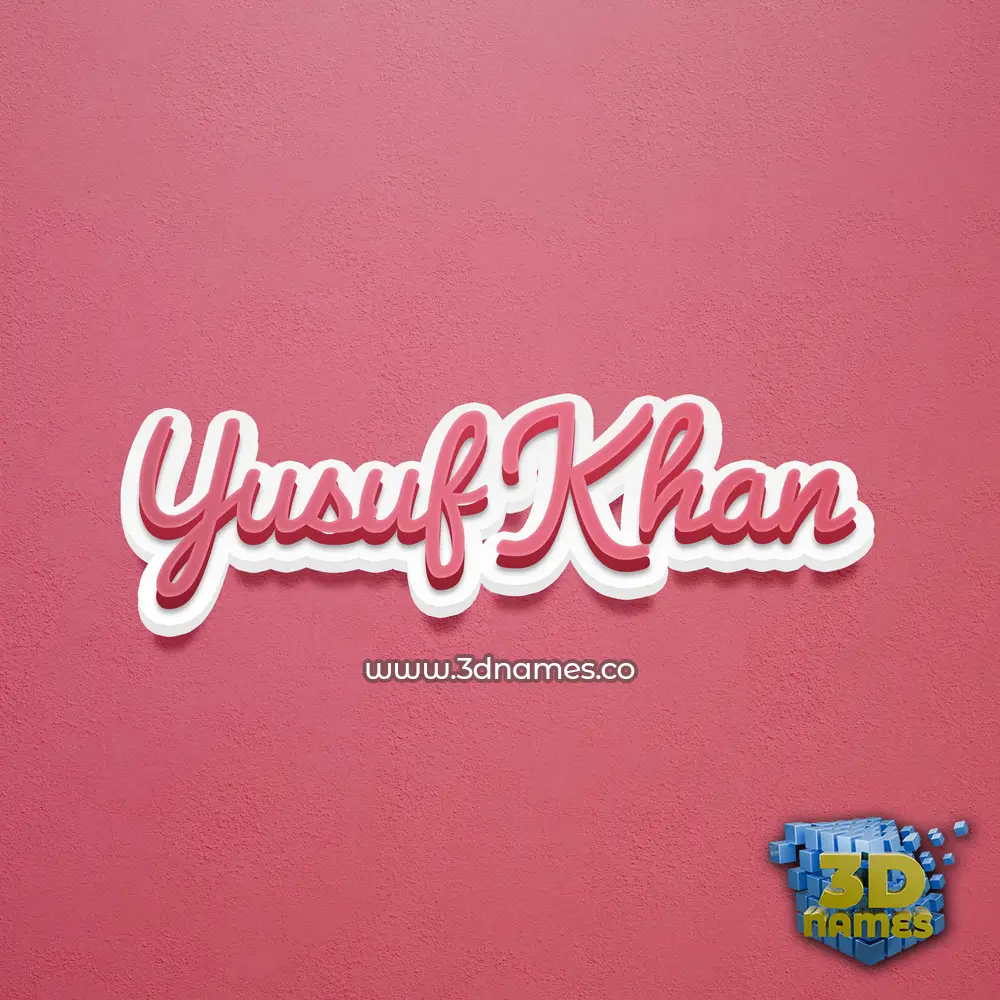 yusuf khan in Red Scribble style - 3D name wallpaper