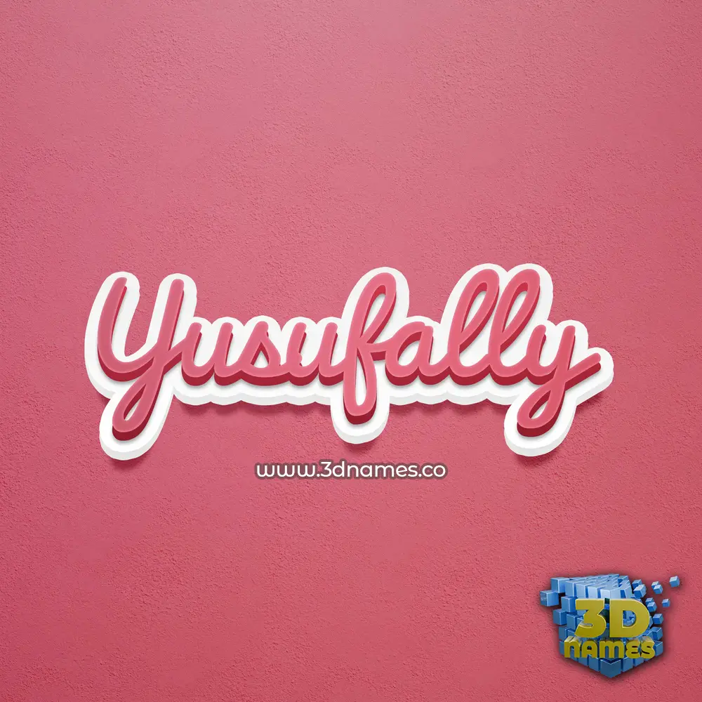 yusufally in Red Scribble style - 3D name wallpaper