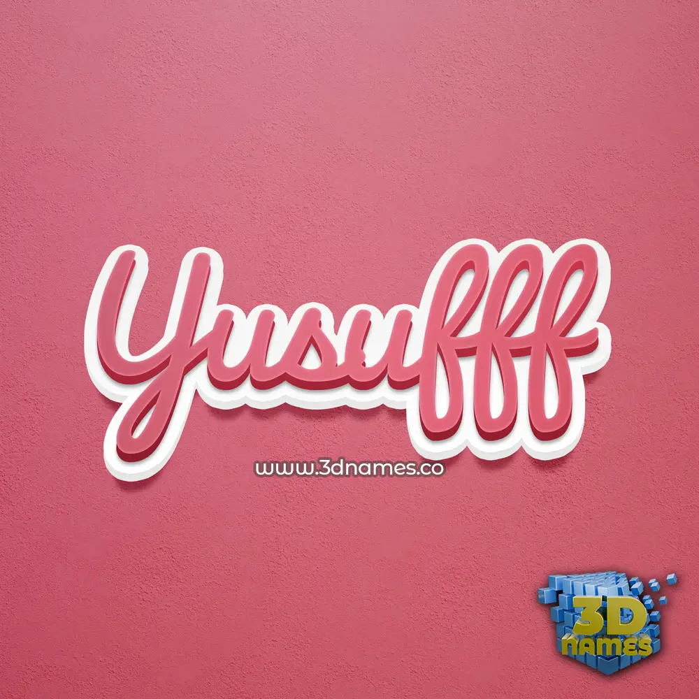 yusufff in Red Scribble style - 3D name wallpaper