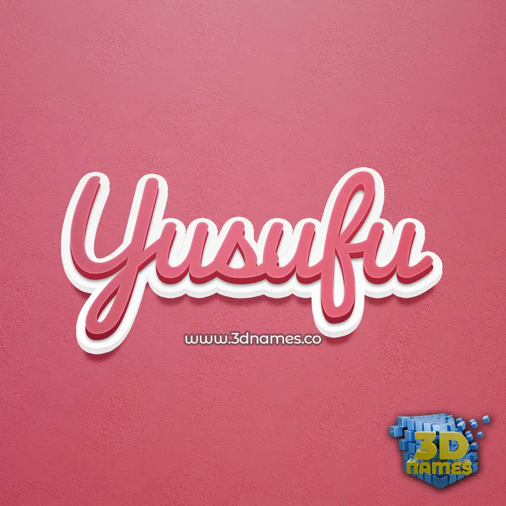 yusufu in Red Scribble style - 3D name wallpaper
