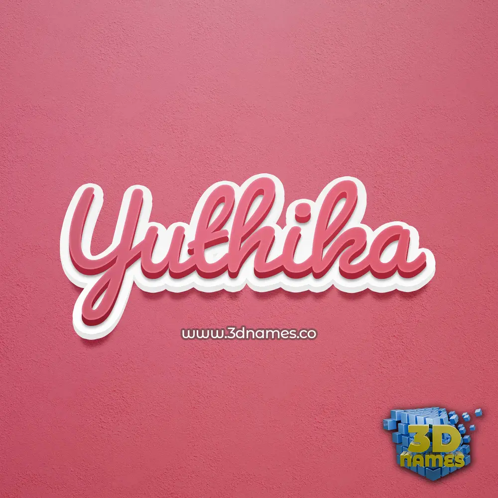 yuthika in Red Scribble style - 3D name wallpaper
