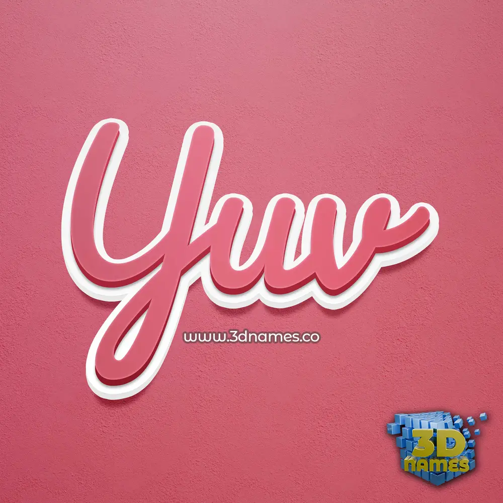 yuv in Red Scribble style - 3D name wallpaper