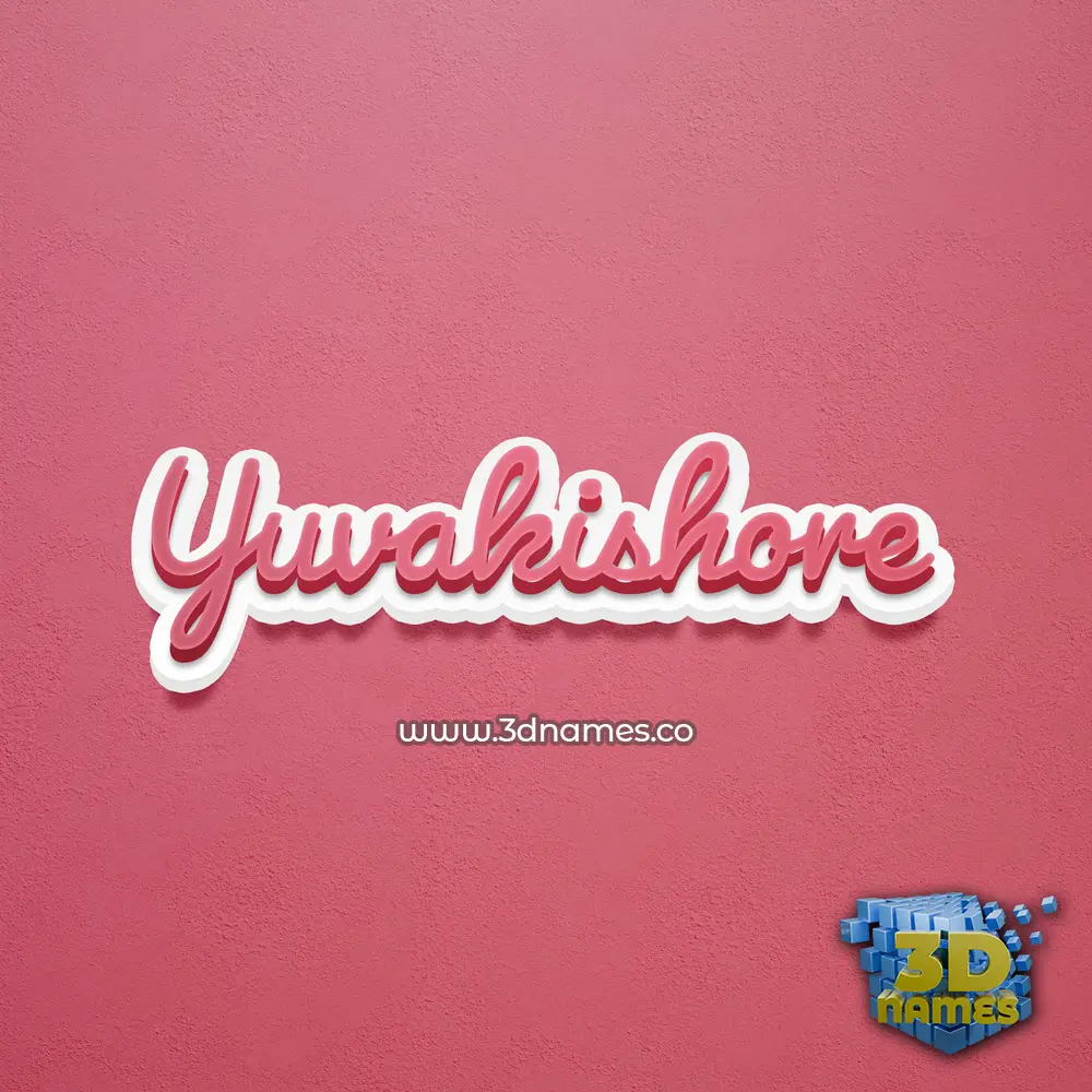 yuvakishore in Red Scribble style - 3D name wallpaper