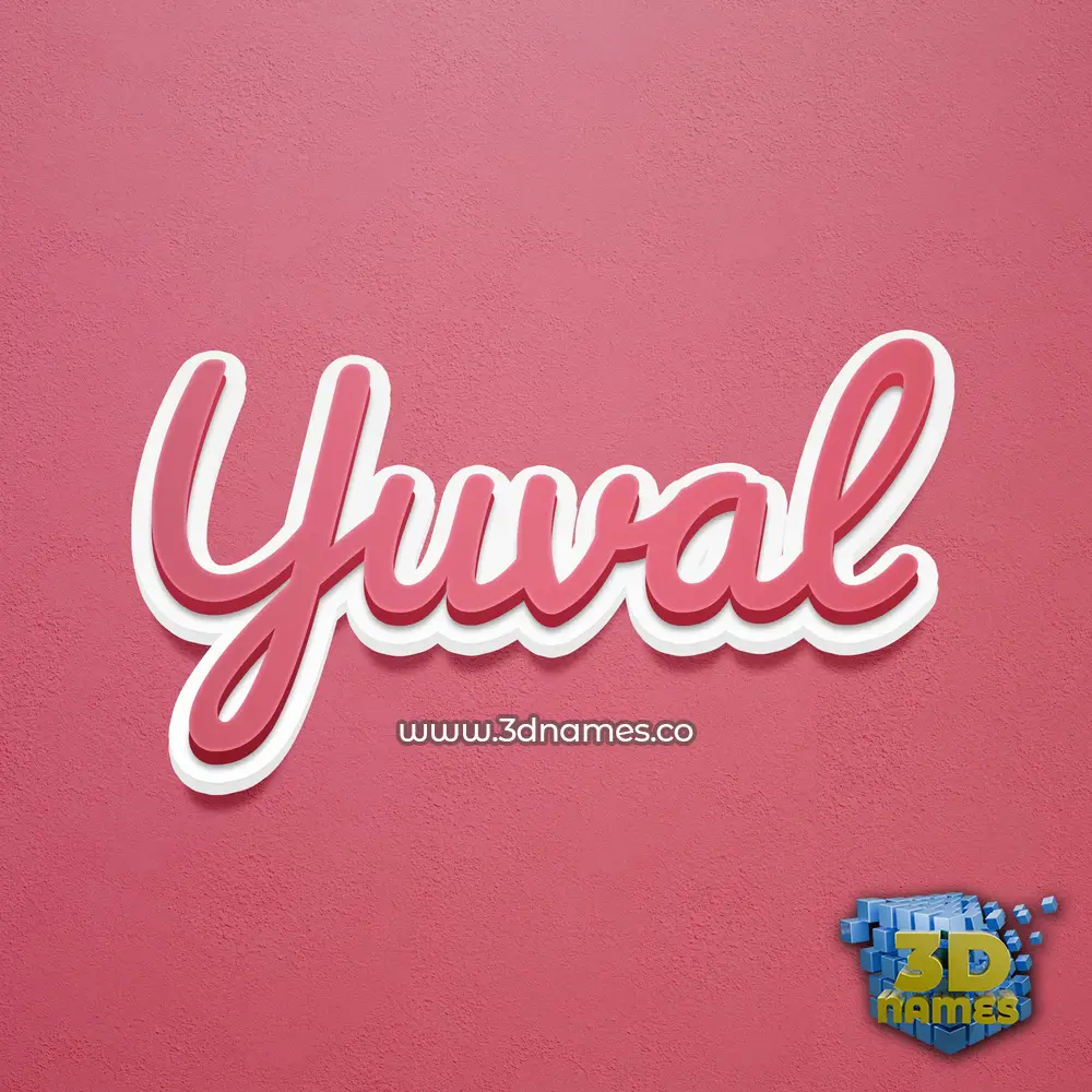 yuval in Red Scribble style - 3D name wallpaper