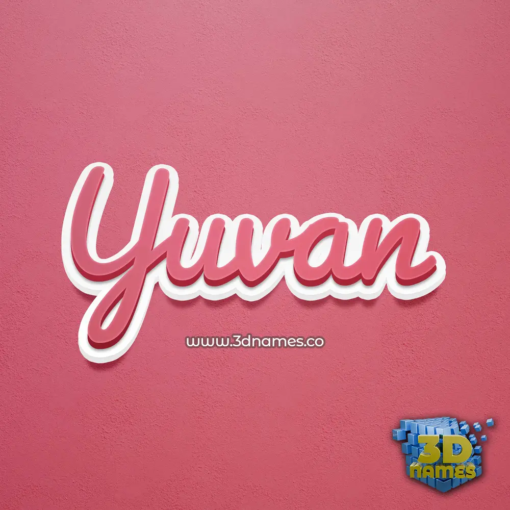 yuvan in Red Scribble style - 3D name wallpaper
