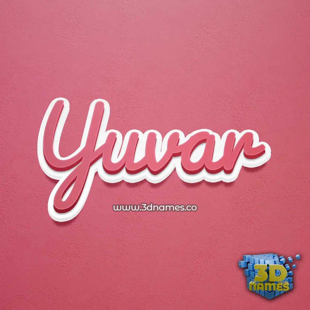 yuvar in Red Scribble style - 3D name wallpaper
