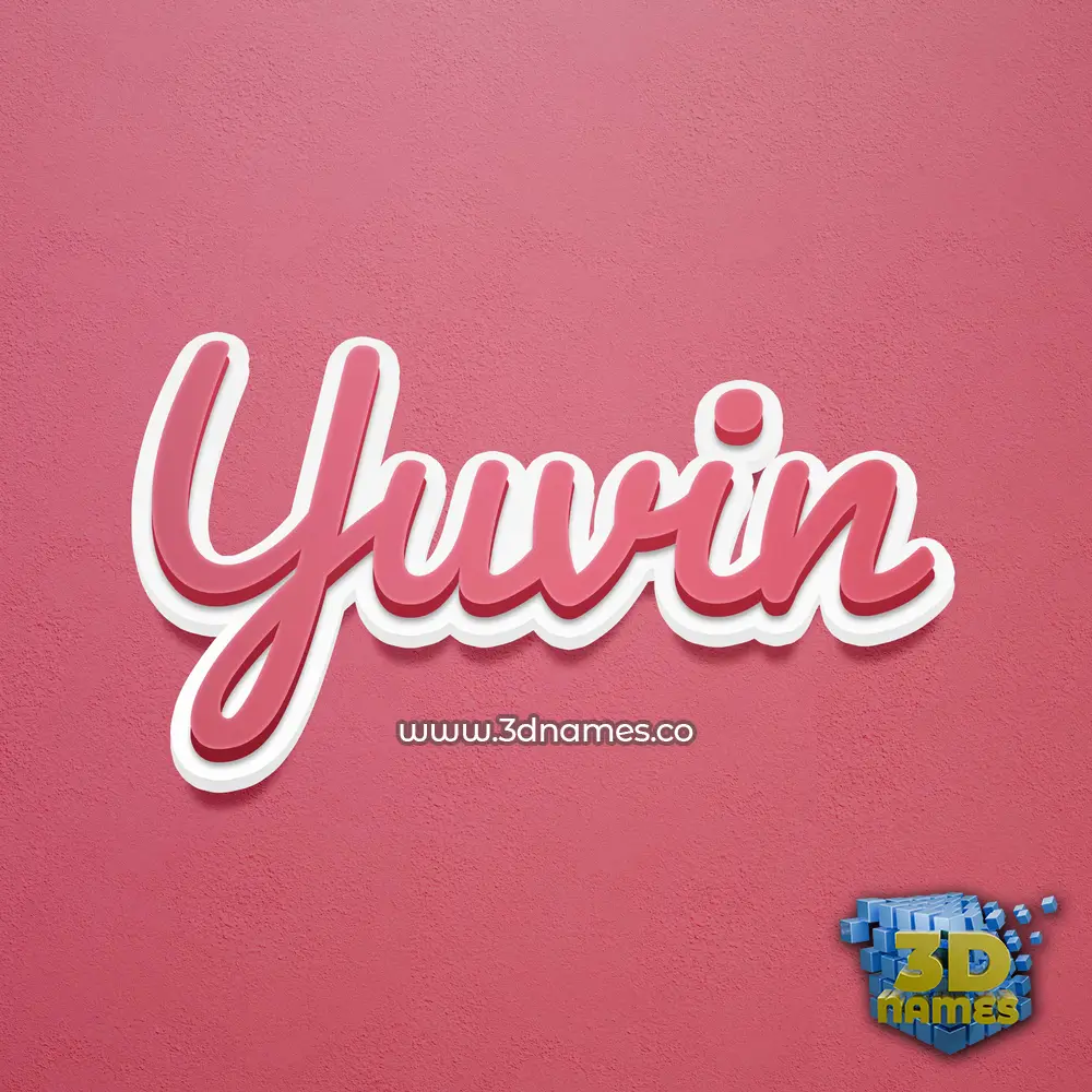 yuvin in Red Scribble style - 3D name wallpaper