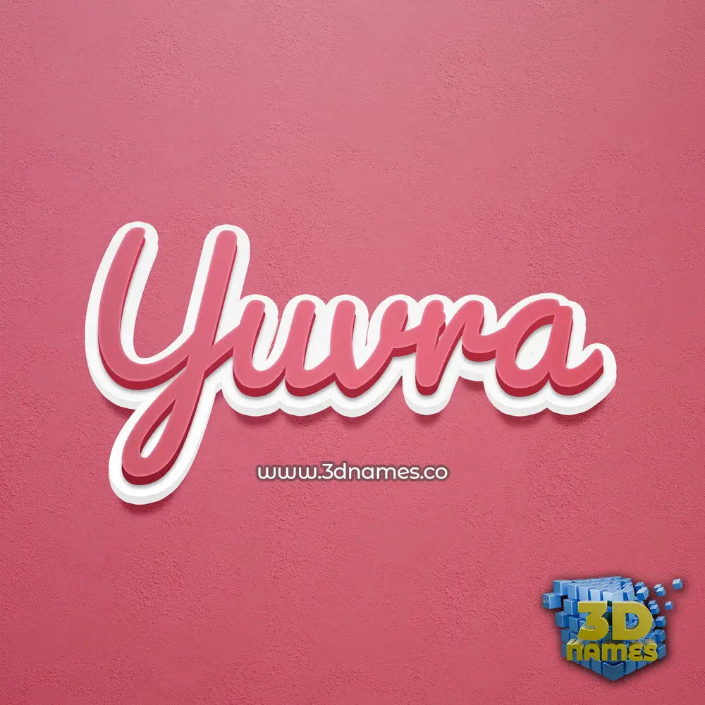 yuvra in Red Scribble style - 3D name wallpaper