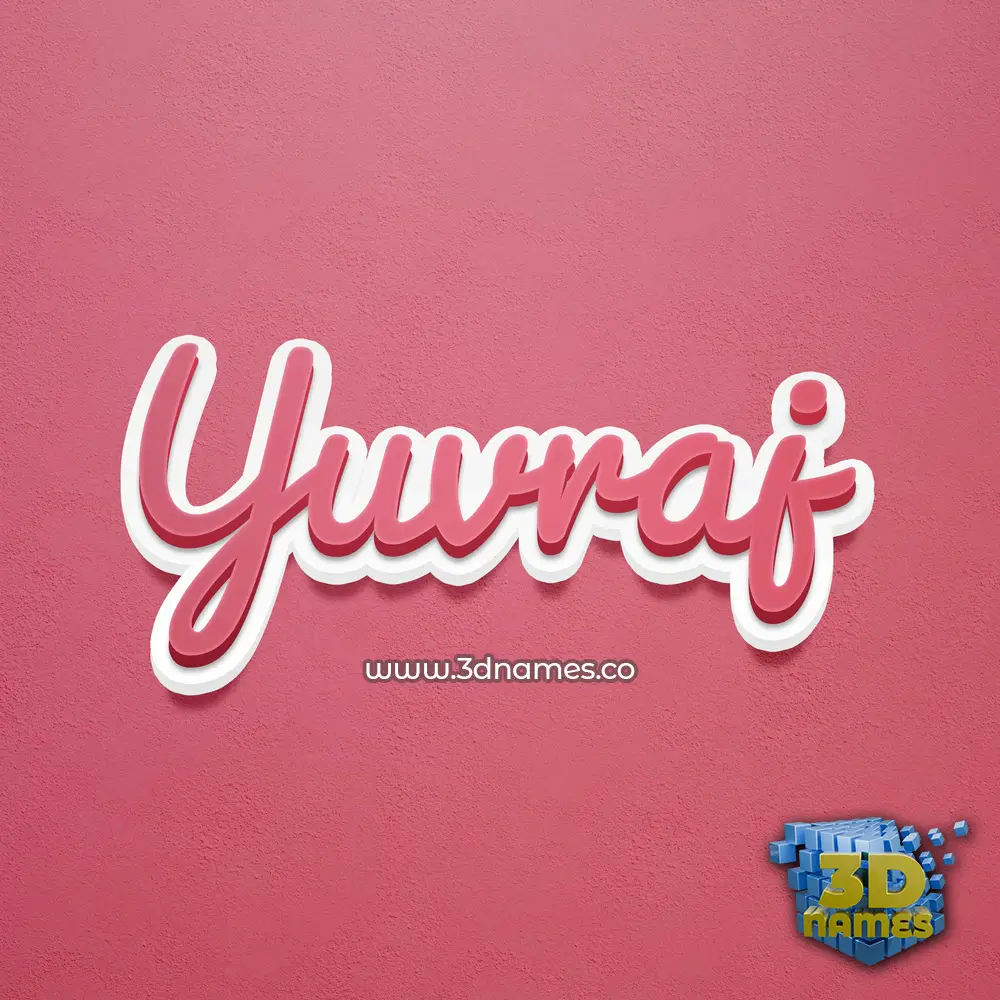 yuvraj in Red Scribble style - 3D name wallpaper