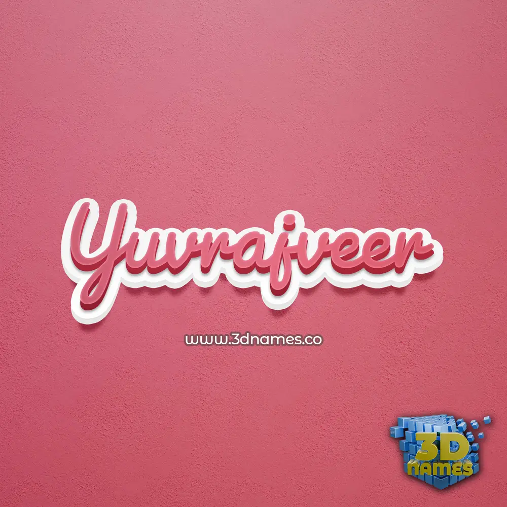 yuvrajveer in Red Scribble style - 3D name wallpaper