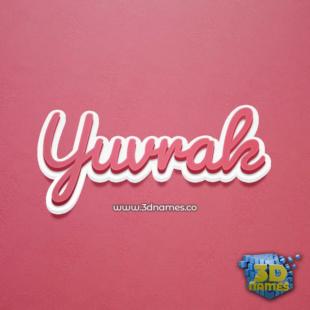 yuvrak in Red Scribble style - 3D name wallpaper