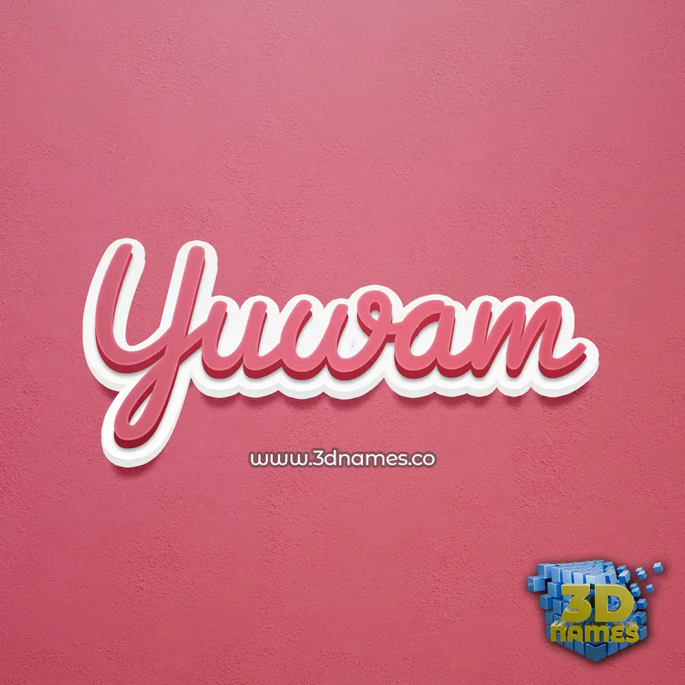 yuwam in Red Scribble style - 3D name wallpaper