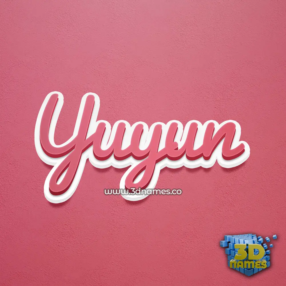 yuyun in Red Scribble style - 3D name wallpaper