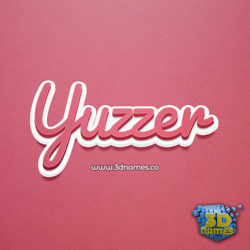 yuzzer in Red Scribble style - 3D name wallpaper
