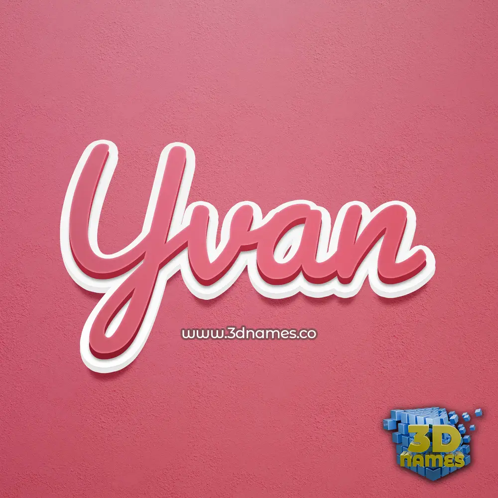 yvan in Red Scribble style - 3D name wallpaper