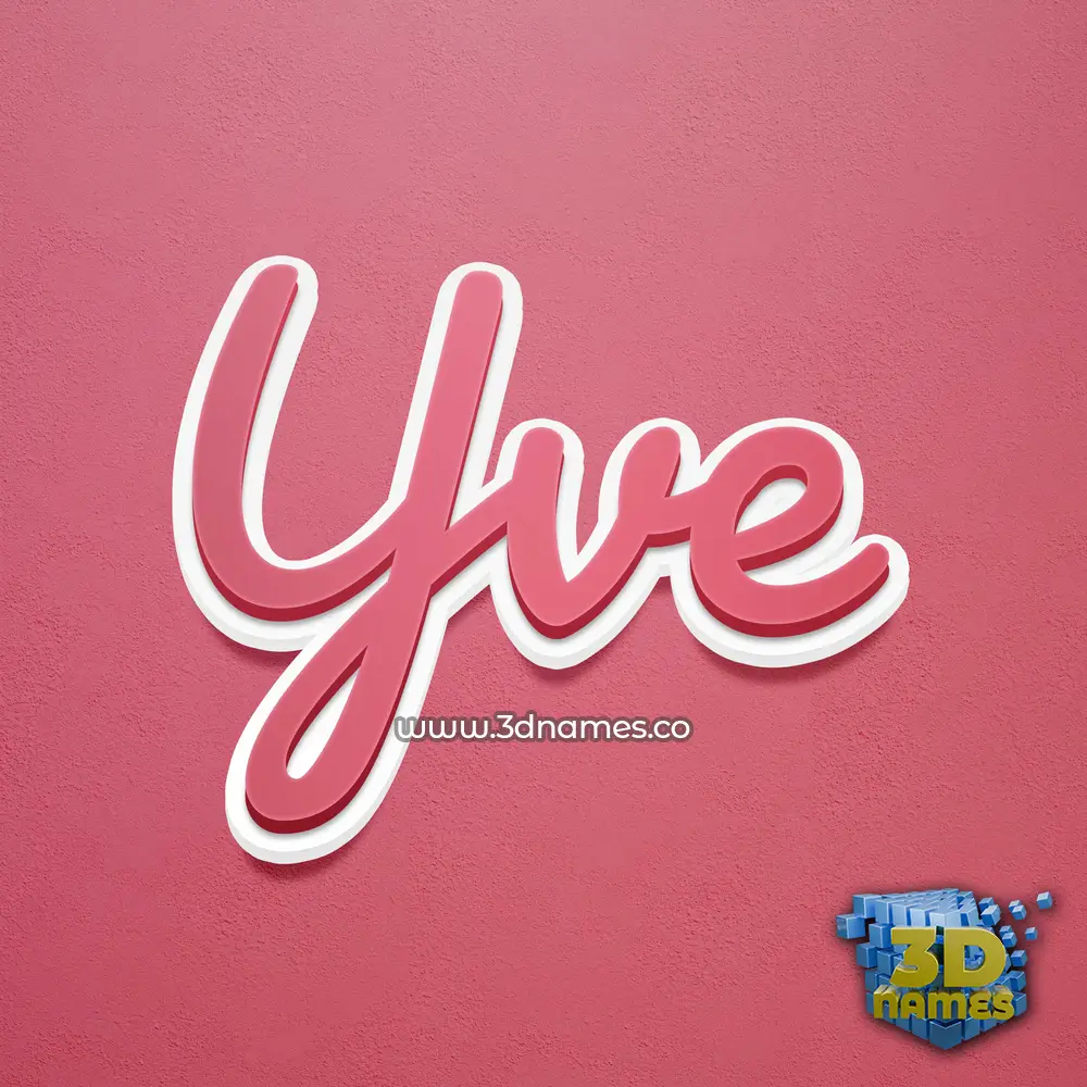 yve in Red Scribble style - 3D name wallpaper