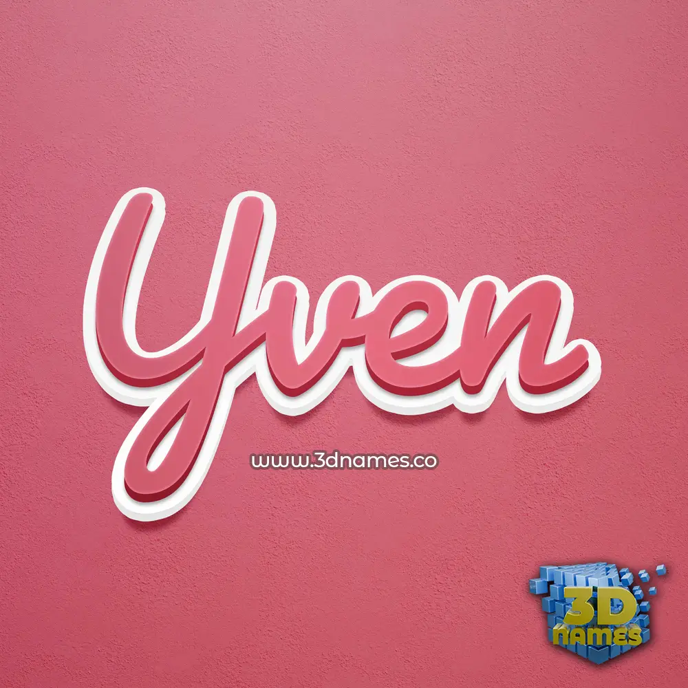 yven in Red Scribble style - 3D name wallpaper