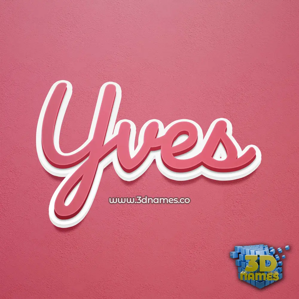 yves in Red Scribble style - 3D name wallpaper