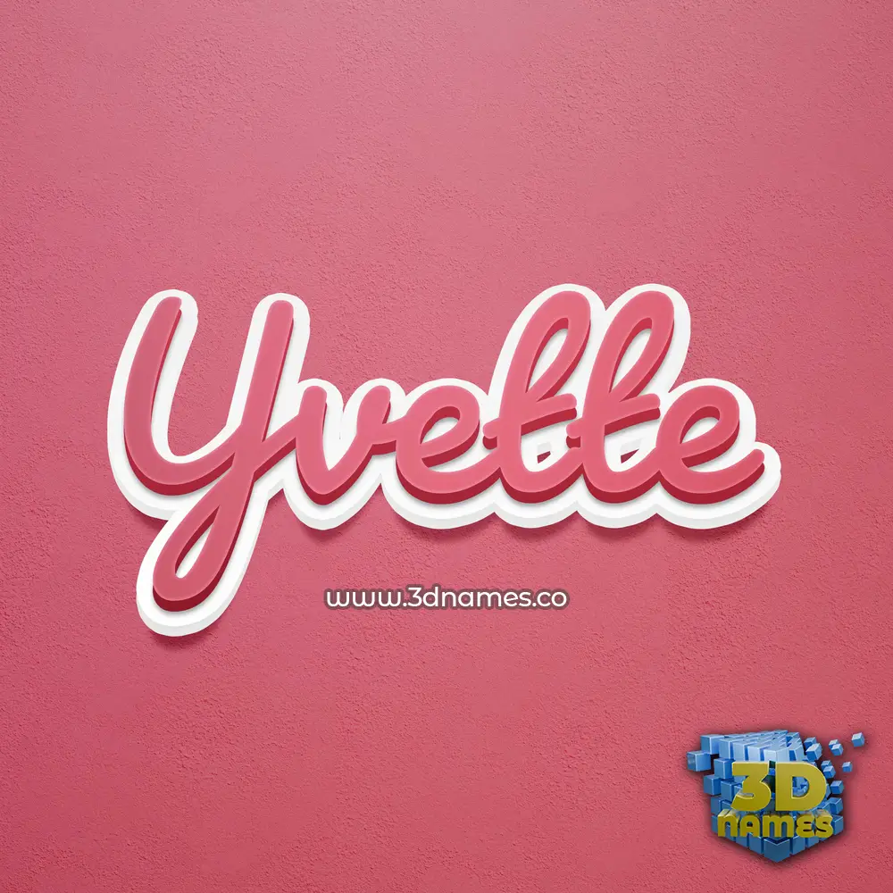 yvette in Red Scribble style - 3D name wallpaper