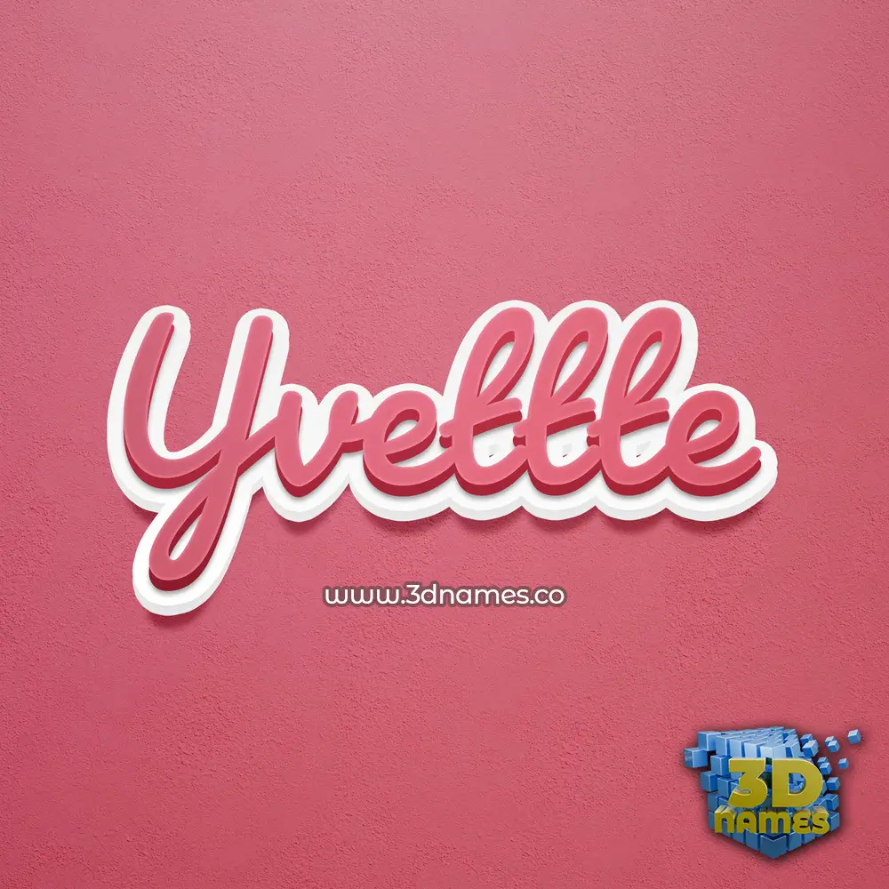 yvettte in Red Scribble style - 3D name wallpaper