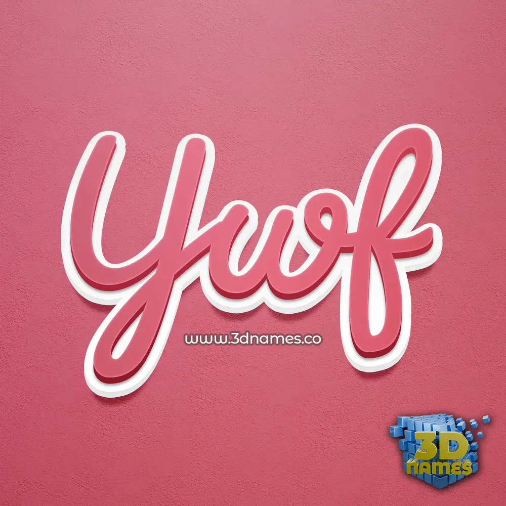 ywf in Red Scribble style - 3D name wallpaper