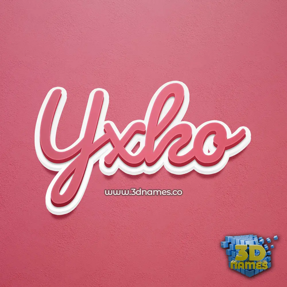 yxko in Red Scribble style - 3D name wallpaper